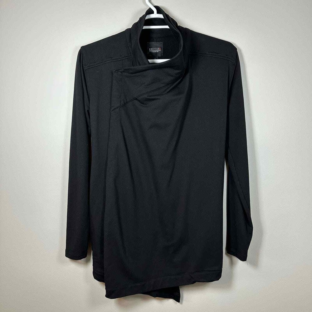Drifter Small Black Magnetic Close Knit Open Drape Cardigan Jacket